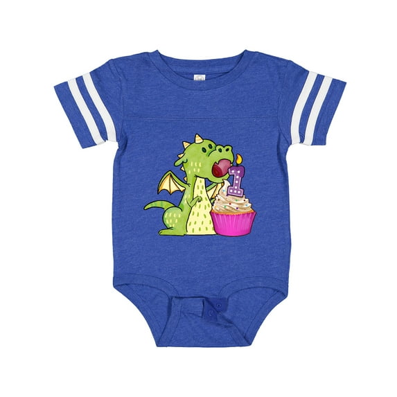 Inktastic Dragon Cupcake 1st Birthday Boys or Girls Baby Bodysuit
