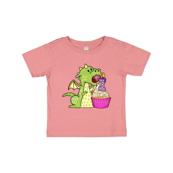 Inktastic Dragon Cupcake 1st Birthday Boys or Girls Baby T-Shirt