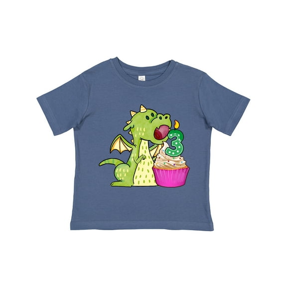 Inktastic Dragon Cupcake 3rd Birthday Boys or Girls Toddler T-Shirt