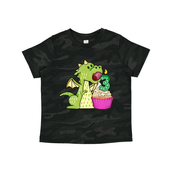 Inktastic Dragon Cupcake 3rd Birthday Boys or Girls Toddler T-Shirt