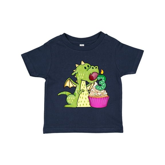 Inktastic Dragon Cupcake 3rd Birthday Boys or Girls Toddler T-Shirt