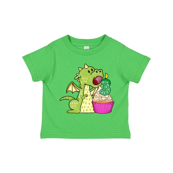 Inktastic Dragon Cupcake 3rd Birthday Boys or Girls Toddler T-Shirt