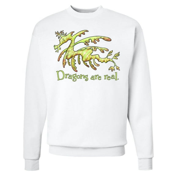 Inktastic Dragons Are Real Cute Leafy Sea Dragon Adult Sweatshirt