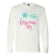 Inktastic Dream Big, Shooting Star, Wish - Pink Blue Long Sleeve T-Shirt