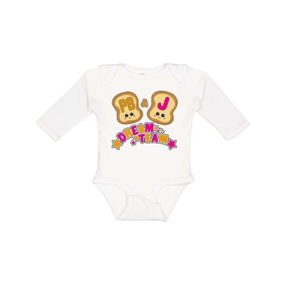 Inktastic Dream Team Peanut Butter and Jelly Boys or Girls Long Sleeve Baby Bodysuit