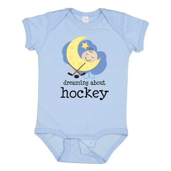 Inktastic Dreaming About Hockey Boys or Girls Baby Bodysuit