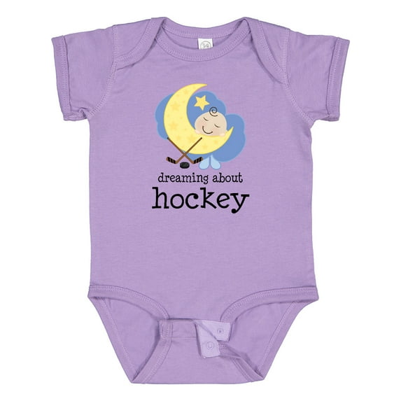 Inktastic Dreaming About Hockey Boys or Girls Baby Bodysuit