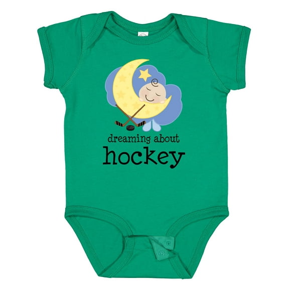 Inktastic Dreaming About Hockey Boys or Girls Baby Bodysuit