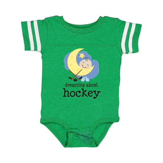 Inktastic Dreaming About Hockey Boys or Girls Baby Bodysuit