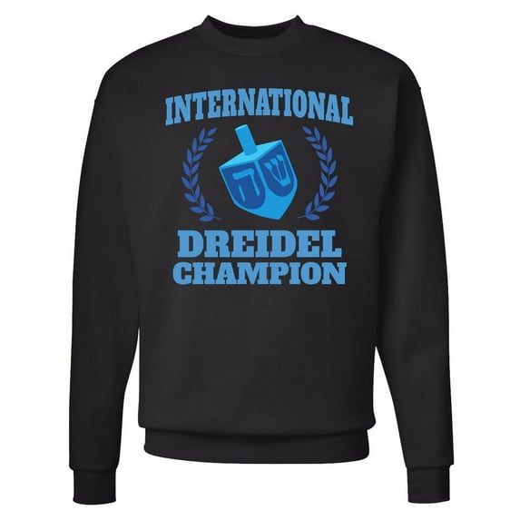 Inktastic Dreidel Champion Hanukkah with Blue Laurels Adult Sweatshirt