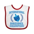thumbnail image 1 of Inktastic Dreidel Champion Hanukkah with Blue Laurels Boys or Girls Baby Bib, 1 of 4