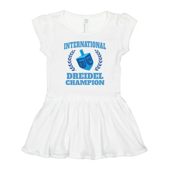 Inktastic Dreidel Champion Hanukkah with Blue Laurels Girls Toddler Dress