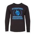thumbnail image 1 of Inktastic Dreidel Champion Hanukkah with Blue Laurels Long Sleeve Youth T-Shirt, 1 of 5