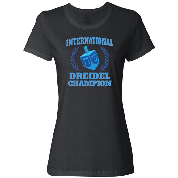 Inktastic Dreidel Champion Hanukkah with Blue Laurels Women's T-Shirt
