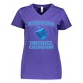 thumbnail image 1 of Inktastic Dreidel Champion Hanukkah with Blue Laurels Women's V-Neck T-Shirt, 1 of 5