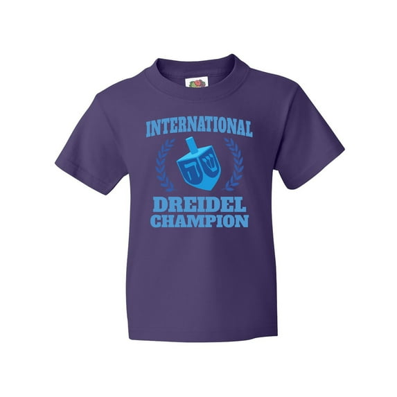 Inktastic Dreidel Champion Hanukkah with Blue Laurels Youth T-Shirt