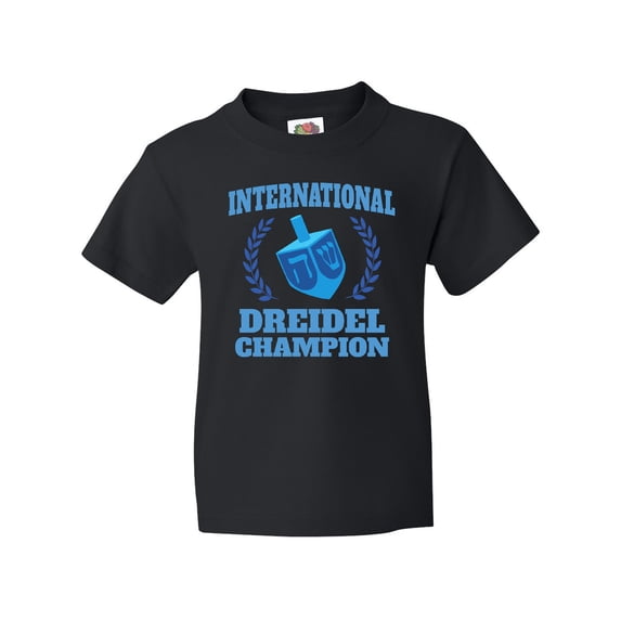 Inktastic Dreidel Champion Hanukkah with Blue Laurels Youth T-Shirt