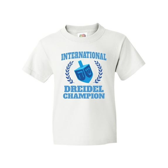Inktastic Dreidel Champion Hanukkah with Blue Laurels Youth T-Shirt