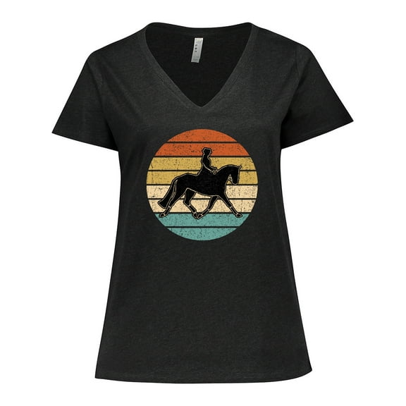 Inktastic Dressage Riding Equestrian Horse Women's Plus Size V-Neck T-Shirt
