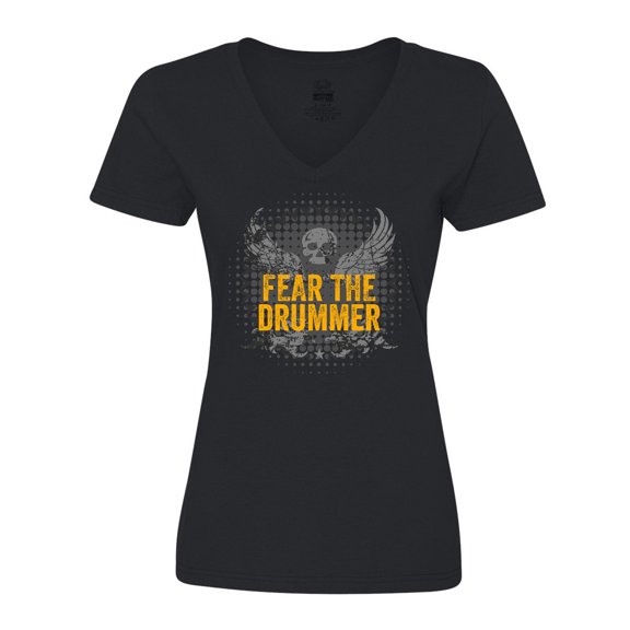 Inktastic Drum Music Fear the Drummer Women's V-Neck T-Shirt