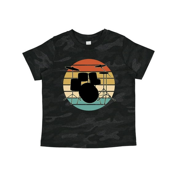 Inktastic Drum Set Retro Drummer Sunset Boys or Girls Toddler T-Shirt