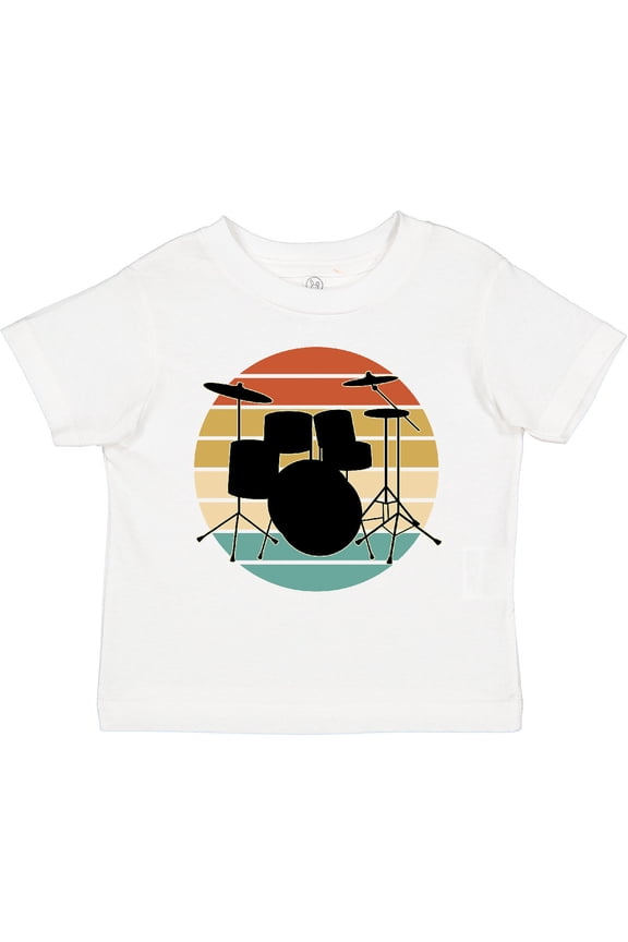 Drum Set Retro Drummer Sunset Boys or Girls Toddler T-Shirt