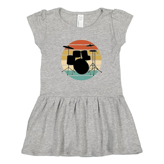 Inktastic Drum Set Retro Drummer Sunset Girls Toddler Dress