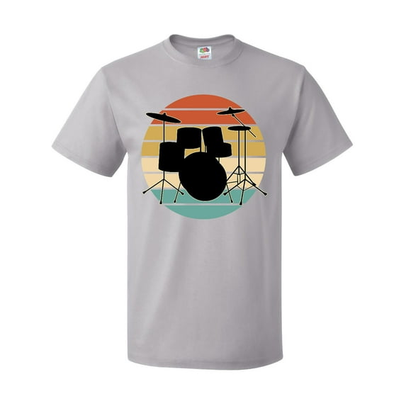 Inktastic Drum Set Retro Drummer Sunset T-Shirt
