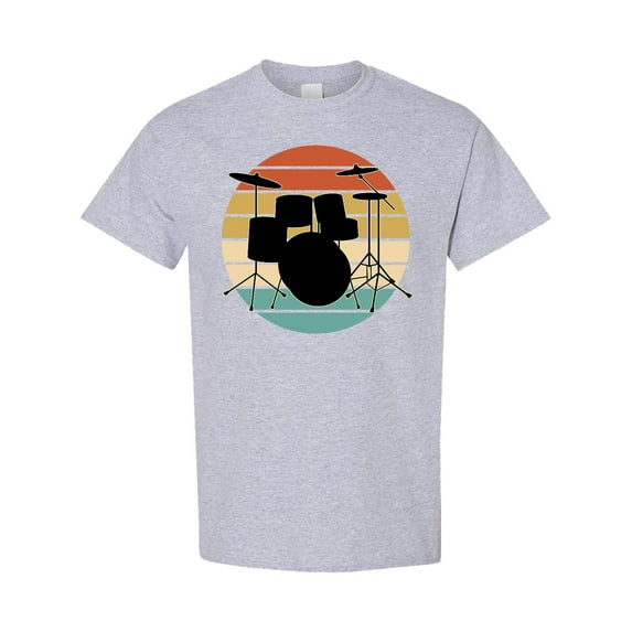 Inktastic Drum Set Retro Drummer Sunset T-Shirt