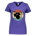 thumbnail image 1 of Inktastic Drum Set Retro Drummer Sunset Women's V-Neck T-Shirt, 1 of 5