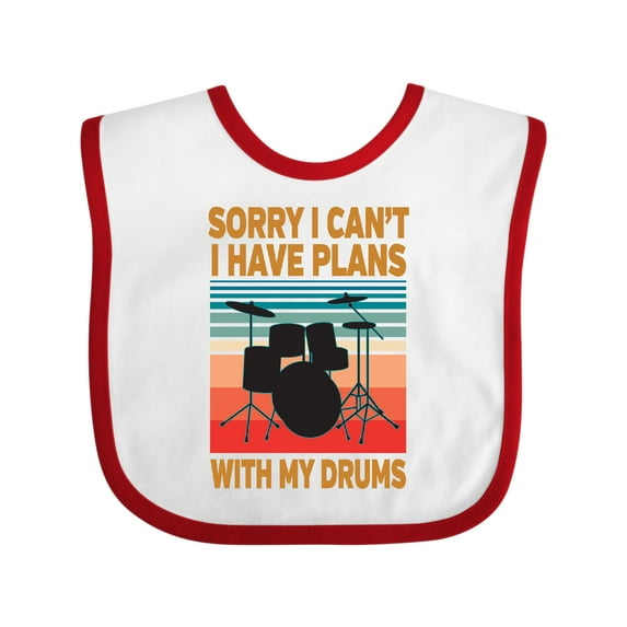Inktastic Drummer Funny Retro Plans With My Drums Boys or Girls Baby Bib