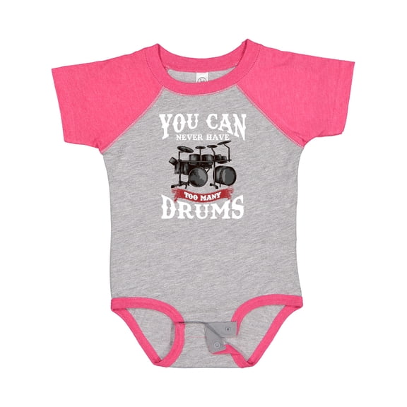 Inktastic Drummer Funny Too Many Drums Music Joke Boys or Girls Baby Bodysuit
