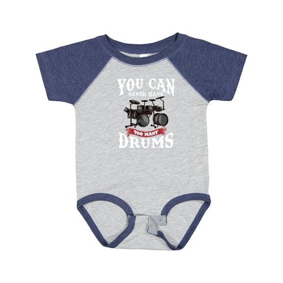 Inktastic Drummer Funny Too Many Drums Music Joke Boys or Girls Baby Bodysuit