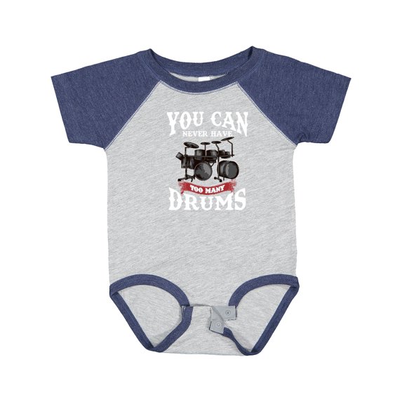 Inktastic Drummer Funny Too Many Drums Music Joke Boys or Girls Baby Bodysuit
