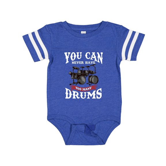 Inktastic Drummer Funny Too Many Drums Music Joke Boys or Girls Baby Bodysuit