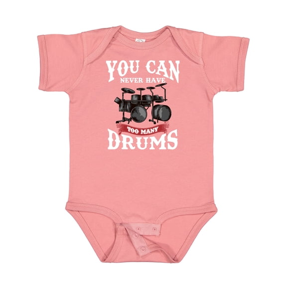 Inktastic Drummer Funny Too Many Drums Music Joke Boys or Girls Baby Bodysuit