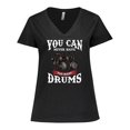 thumbnail image 1 of Inktastic Drummer Funny Too Many Drums Music Joke Women's Plus Size V-Neck T-Shirt, 1 of 5
