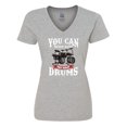 thumbnail image 1 of Inktastic Drummer Funny Too Many Drums Music Joke Women's V-Neck T-Shirt, 1 of 5