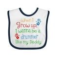 thumbnail image 1 of Inktastic Drummer Like Daddy Boys or Girls Baby Bib, 1 of 4