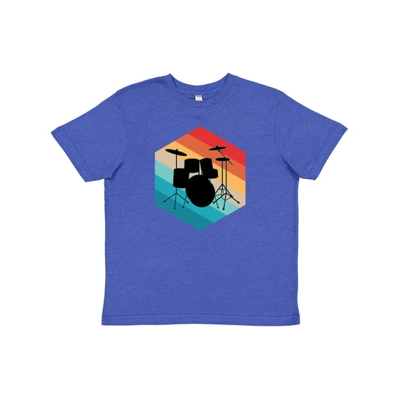 Inktastic Drummer Retro Drum Set Youth T-Shirt