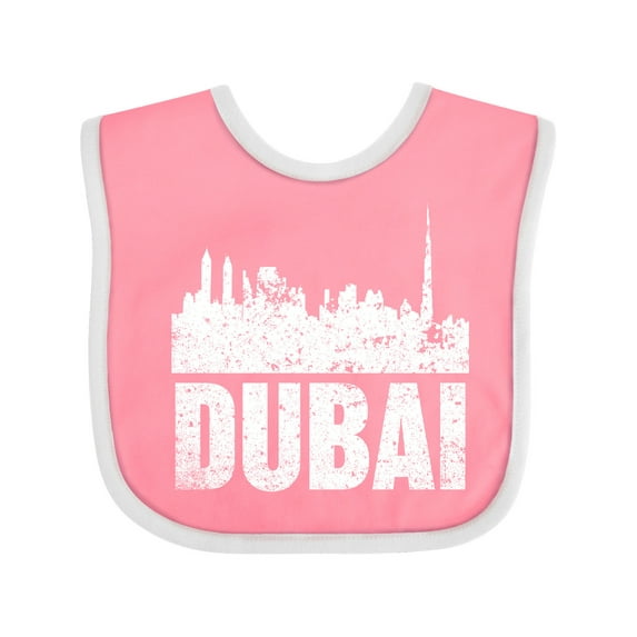 Inktastic Dubai City Skyline with Grunge Boys or Girls Baby Bib
