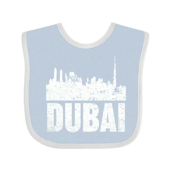 Inktastic Dubai City Skyline with Grunge Boys or Girls Baby Bib
