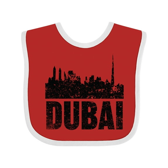 Inktastic Dubai City Skyline with Grunge Boys or Girls Baby Bib