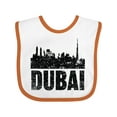 thumbnail image 1 of Inktastic Dubai City Skyline with Grunge Boys or Girls Baby Bib, 1 of 4