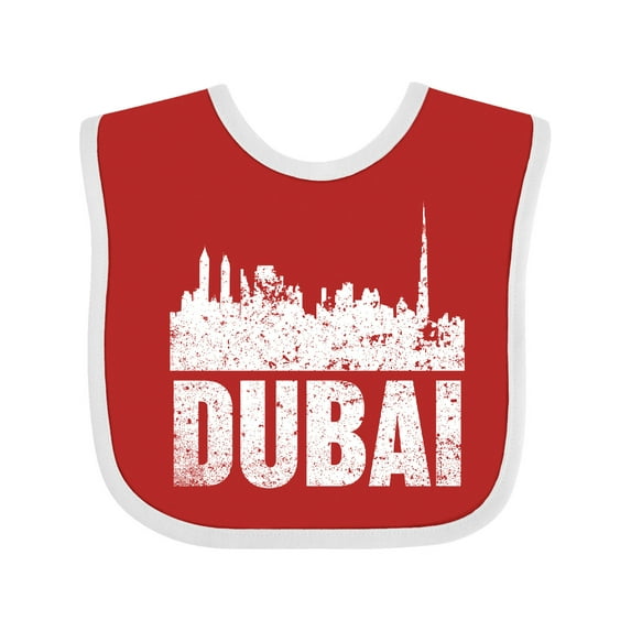 Inktastic Dubai City Skyline with Grunge Boys or Girls Baby Bib