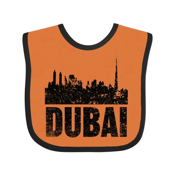 Inktastic Dubai City Skyline with Grunge Boys or Girls Baby Bib