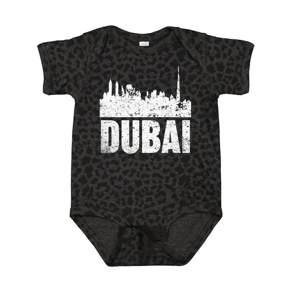 Inktastic Dubai City Skyline with Grunge Boys or Girls Baby Bodysuit
