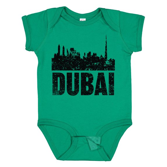 Inktastic Dubai City Skyline with Grunge Boys or Girls Baby Bodysuit
