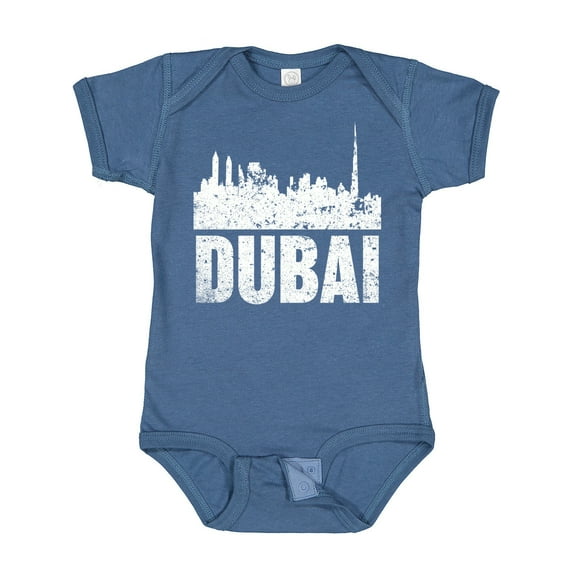 Inktastic Dubai City Skyline with Grunge Boys or Girls Baby Bodysuit
