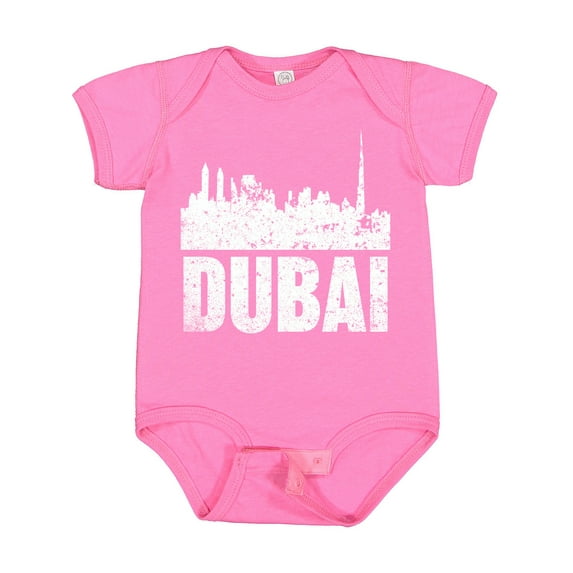 Inktastic Dubai City Skyline with Grunge Boys or Girls Baby Bodysuit